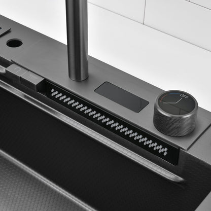 Ensemble d'évier de cuisine Workstation avec affichage numérique de la température et porte-couteau